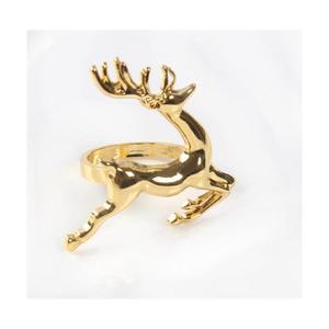 โต๊ะทานอาหารสำหรับงานเลี้ยงวันหยุด,โต๊ะทองทองเหลืองสไตล์ตะวันตกทำด้วยมือกวางเรนเดียร์แหวนผ้าเช็ดปากอุปกรณ์ตกแต่งโต๊ะ - Product Image 2