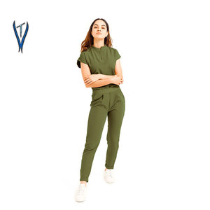Haute qualité unisexe rayonne tricoté médical Scrubs rentable hôpital vêtements à manches courtes infirmière vêtements personnalisable - Product Image 4