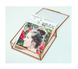 5x7 <b>glass</b> photo <b>box</b>, <b>glass</b> <b>box</b>, 4x6 <b>glass</b> photo <b>box</b>, gold <b>glass</b> <b>box</b>, brass <b>glass</b>, <b>glass</b> storage <b>box</b> - Product Image 1