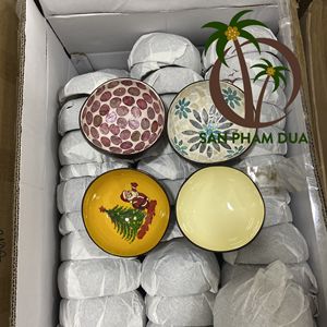 Cuencos lacados de cáscara de coco de alta calidad, artesanos expertos hechos a mano, juegos de vajilla de madera de Vietnam, cáscaras de huevo diseñadas a bajo precio - Product Image 4