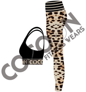 Ensemble de yoga pour femmes, imprimé intégral, vêtements de sport sublimés, soutien-gorge de sport, leggings taille haute, vêtements de sport pour la salle de sport, imprimé guépard, camouflage léopard - Product Image 3