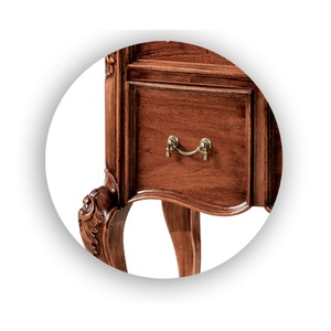 Armoire de présentation Ardena en bois massif, fabriquée à la main, durable, de style antique français, avec 4 tiroirs, pour salon, chambre, cuisine, hôtel, appartement - Product Image 2