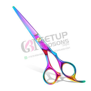 Ciseaux de barbier en acier inoxydable de qualité supérieure avec poignées en caoutchouc pour la coupe de cheveux professionnelle - Ciseaux de salon de beauté durables - Product Image 4