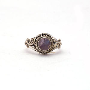 แหวนเงินสไตล์โบฮีเมียนสเตอร์925แฮนด์เมดทรงรีอัญมณีลาบราดอไรต์ธรรมชาติสำหรับงานแต่งงานขายส่ง - Product Image 1