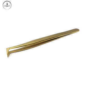 Golden Extension 100% Closed Pointed Stainless Steel <b>Eyelash</b> Tweezers Customized Fiber <b>Applicator</b> for Eyebrows <b>Eyelashes</b> Volume - Product Image 2