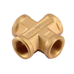 Raccord femelle à quatre voies en laiton OEM de haute qualité – Usiné avec précision pour des connexions de tuyauterie fiables - Product Image 1