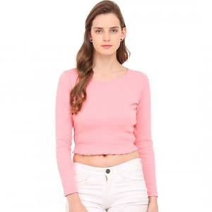 เสื้อครอปแขนยาวผ้าฝ้าย100% ปักโลโก้ได้ตามต้องการสีดำลำลองไซส์ใหญ่พิเศษ2020 - Product Image 4