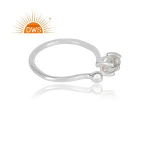 Herkimer Diamant Bague Bijoux Fournisseur Solide 925 Bague en Argent Sterling pour Les Filles Bijoux Grossiste - Product Image 2