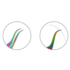 Pinzas de acero inoxidable Pinzas de pestañas de punta de fibra de alta densidad Pinzas de volumen para extensión de pestañas - Product Image 4