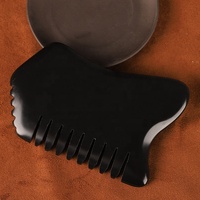 Peigne de massage du cuir chevelu, Peigne Guasha, Outil de grattage du cuir chevelu, Peigne de massage Guasha en jade Xiuyan, Masseur de tête portatif Gua Sha