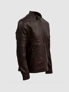 Veste en cuir à col montant personnalisée pour hommes, tissu en toile durable de style High Street pour l'hiver-Meilleur prix! - Product Image 5