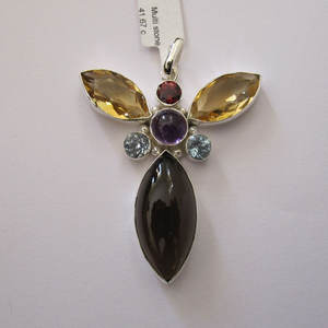 จี้เงินแท้ 925 ประดับโทแพซทรงใหญ่ น้ำหนัก 30 กรัม สำหรับวันครบรอบ 34297 ต้นกำเนิดจากอินเดีย ประเภทอื่นๆ - Product Image 1