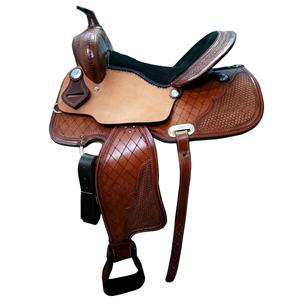 Fournisseurs de selles d'équitation western en cuir véritable de qualité supérieure, marque LLT, couleur marron, structure en fibre, confortables et durables - Product Image 1