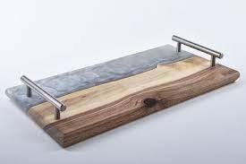 Plateau de service en bois de résine époxy de haute qualité, fabricant professionnel de Style bois et résine, le meilleur plateau de service - Product Image 6