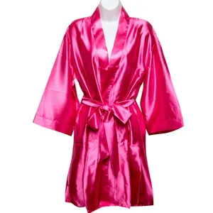 New Arrival Cheap Women Silk Satin Long Robe Kimono Sexy Ladies Bathrobe