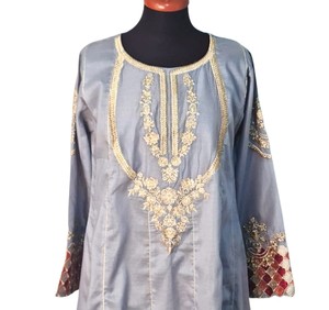 Chất Lượng Cao Mới Nhất Thiết Kế Dài Cho Phụ Nữ-Masoori Viscose Rayon Lụa Cỏ Đa Thêu Bán Trang Phục Chính Thức - Product Image 2