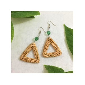 Boucles d'oreilles de plage en rotin, faites à la main, à la mode, en paille MS. Sand (+ 84 587 176 063), modèle original - Product Image 2