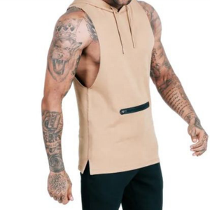 Fabricant de vêtements OEM – Nouveaux sweats à capuche sans manches personnalisés pour hommes avec fermeture éclair frontale – Automne – Polyester/Coton à séchage rapide – Couleurs et tailles personnalisables - Product Image 5