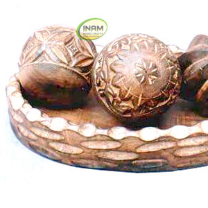 Inam's Fine quality-Bol de madera hecho a mano, cuenco decorativo con boquillas - Product Image 1