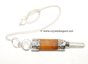 Acheter en ligne Golden Quartz 3pcs Baguette Pendules: Golden Quartz 3pcs Baguette Pendules à vendre Guérison Chakra Cristal Pendule - Product Image 2