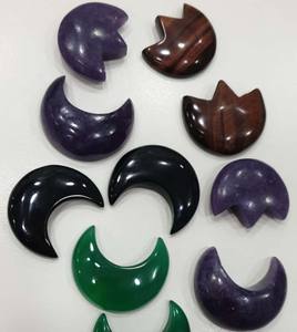 Colgante de Piedra Lunar Arcoíris Natural con Aspecto Impresionante, Cabujón Liso con Tallado de Media Luna, Certificado IGI, para el Día de Navidad HARI OM - Product Image 4