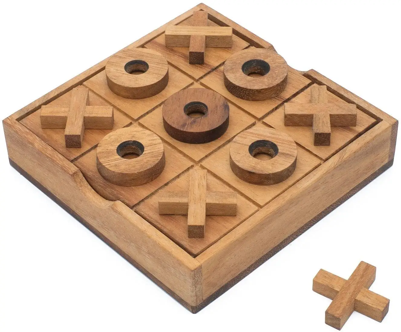 Holz Tic Tac Toe XOXO: Nullen & Kreuze Familien spiele zum Spielen & Klassisches Spiel für Wohnkultur CHWG016