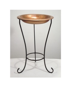 Mosaic Copper <b>Metal</b> <b>Bird</b> <b>Bath</b> With Iron Stand Handmade for Indoor & Outdoor Use - Product Image 1
