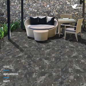 <b>Matt</b> Surface 600*600 mm Wear Resistant Rustic Ceramic Tile Dark Grey Antique Floor Tiles Bathroom <b>Outdoor</b> Porcelain Tile - Product Image 3