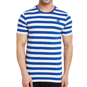 Camiseta personalizada lisa de manga corta ajustada de alta calidad para hombre, tejido de punto de poliéster/algodón, Impresión de logotipo personalizado, antibolitas - Product Image 1