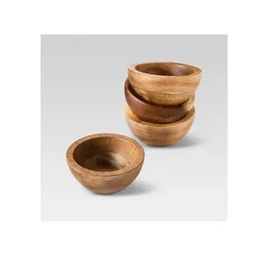 Ice Cream Wooden Bowls Designer Finishing Natural Design Soap Bowl Indoor Decor Dinning Table Design Fruits Bowls