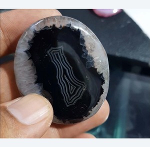 Bonne qualité naturel bleu solaire Quartz Agate Druzy pierres précieuses AAAAA qualité lisse plat grande lunette bijoux pour petite amie cadeau - Product Image 3