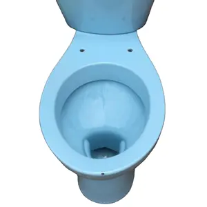 Wc sanitário em cerâmica, conjunto de duas peças com assento para vaso sanitário com tampa de assento plástico e montagem completa wc azul cor