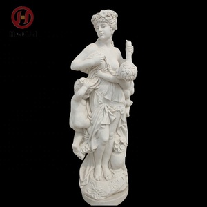 Di alta Qualità In Marmo Greco donna con il cane statua di intaglio scultura - Product Image 3