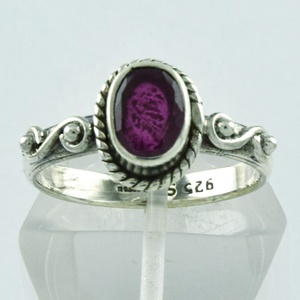 Anillo de plata de primera ley con piedra de ágata, sortija pequeña, plata esterlina 925, estilo indio - Product Image 1