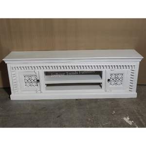 Salon moderne en bois massif à deux tiroirs pour meuble TV en vente chaude - Product Image 4