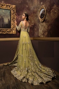 LEHENGCHAOLI de Seda Satén para Novia, Estilo 2021, Hermoso y Moderno, Largo hasta el Suelo, con Cuentas de Cristal y Pedrería, para Boda - Product Image 3