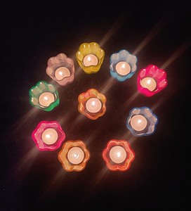 Ventes en gros de pots à bougies décoratifs en verre marbré de luxe rouge, simples, personnalisés, de haute qualité, multi-usages, petits et texturés - Product Image 2