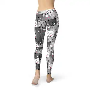 BENUTZER DEFINIERT MIT IHRER MARKE LOGO Cat Leggings für Frauen-All Over Print Crazy Cat Lady Workout Leggings