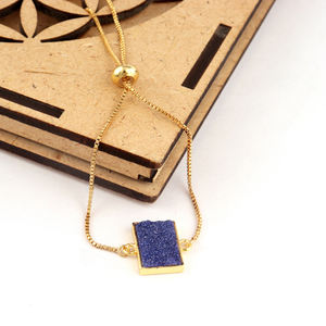 คอลเลกชันขายส่งสร้อยข้อมือล็อคแบบสไลด์น้ำตาลดรูซี่และซีแซดสร้อยข้อมือชุบทองแบบปรับได้สร้อยข้อมือโซ่ - Product Image 4