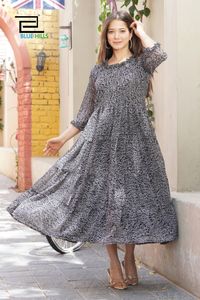 Ensemble Kurta en rayonne imprimée Kurti avec Dupatta pour toutes les occasions, robes de mariée indiennes pour femmes - Product Image 2