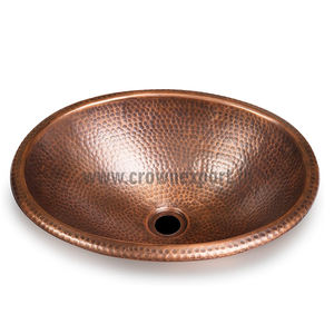 stylish copper vessel sink with <b>drain</b> handmade hammered texture solid copper sink for kitchen & bathroom multipurpose use - Product Image 2