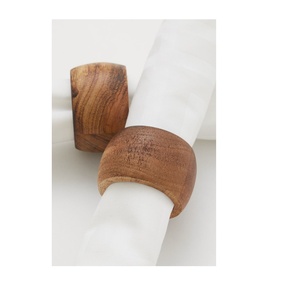 Porte-serviettes en bois antique pour showpieces rond de serviette fait main mariage et taille personnalisée - Product Image 2