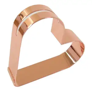 Anillo de servilletas de corazón de oro rosa para mesa de boda y decoración de boda, los mejores precios al por mayor de la india