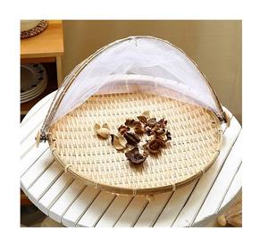 Couvre-plat rectangulaire en bambou avec filet blanc - Product Image 2