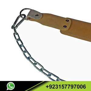 Leather Dip Belt with Chain for Weighted Pullups and Dips Professional Grade Fits Any Waist Size Weightlifting Leather Belts - Product Image 5