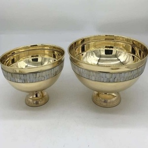 Juego de 3 tazones de latón con bandeja para servir, cuenco decorativo de Color dorado, con diseño moderno, para cocina, Hotel, restaurante - Product Image 5