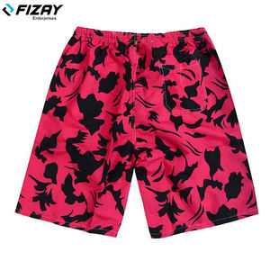 FIZAY-pantalones cortos de algodón para hombre, ropa de playa de verano, Color Rojo - Product Image 2
