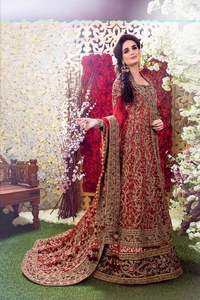 Atiya libas อินเดีย/ปากีสถาน lehenga choli กับชุดยาวสำหรับงานแต่งงานของผู้หญิง-วัสดุอะซิเตทหนักเย็บปักถักร้อย zardozi - Product Image 2