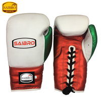 Guantes de Boxeo de Cuero Vacuno Genuino de 8oz y 16oz con Cordones para Entrenamiento de MMA