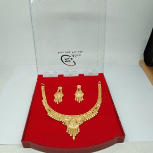Diseño indio Simple atractivo juego de Collar chapado en oro para mujeres y niñas - Product Image 2